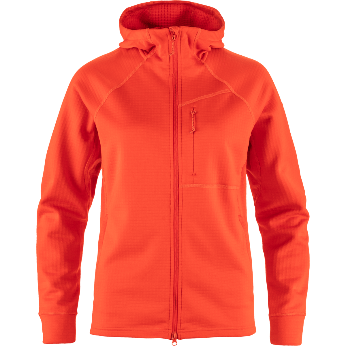 Fjällräven Women's Abisko Grid Fleece Hoodie Flame Orange