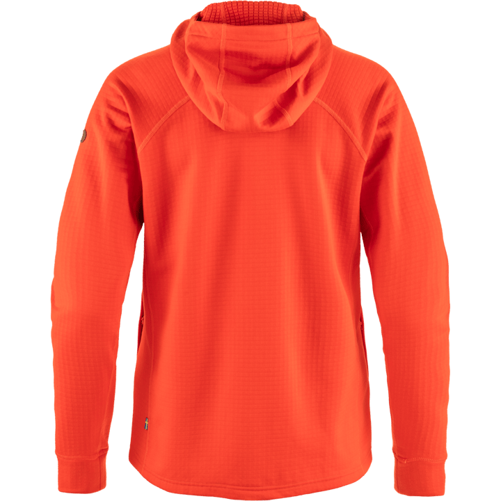 Fjällräven Women's Abisko Grid Fleece Hoodie Flame Orange Fjällräven