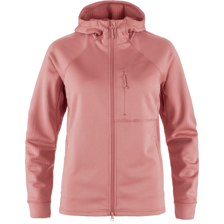 Fjällräven Women's Abisko Grid Fleece Hoodie Dusty Rose Fjällräven