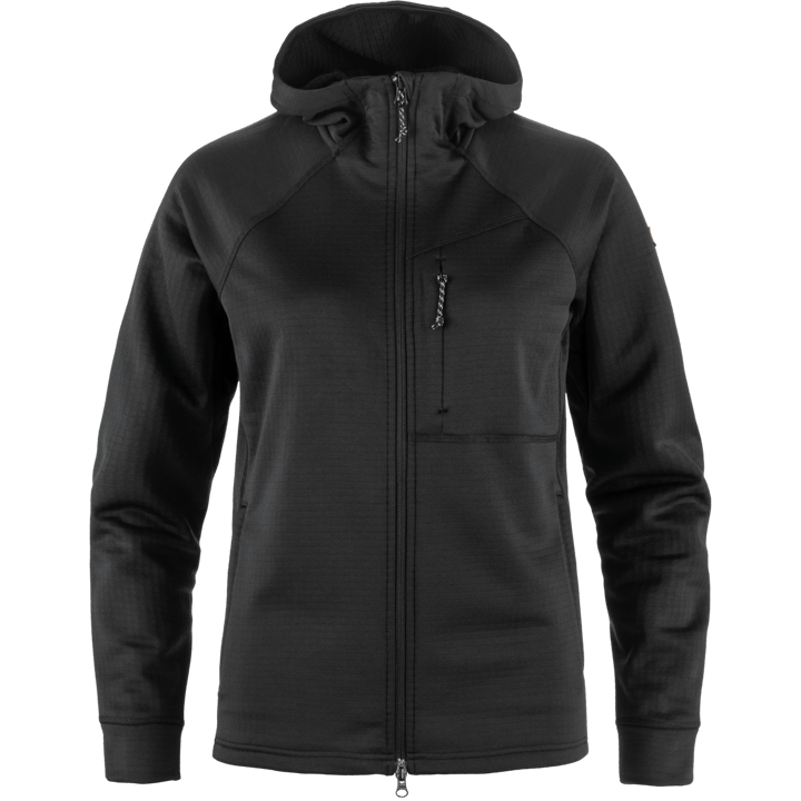 Fjällräven Women's Abisko Grid Fleece Hoodie Black Fjällräven