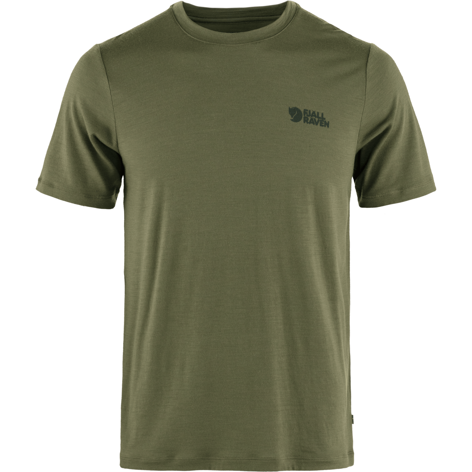Fjällräven Men's Abisko Wool Logo Short Sleeve Laurel Green