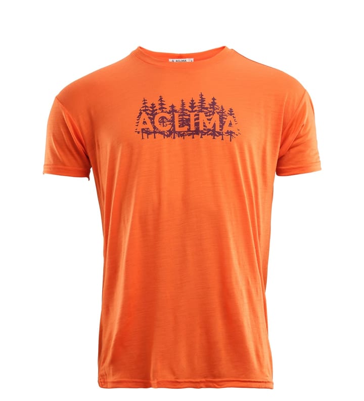 Aclima LightWool Classic Tee Woodprint Man Orange Tiger Aclima