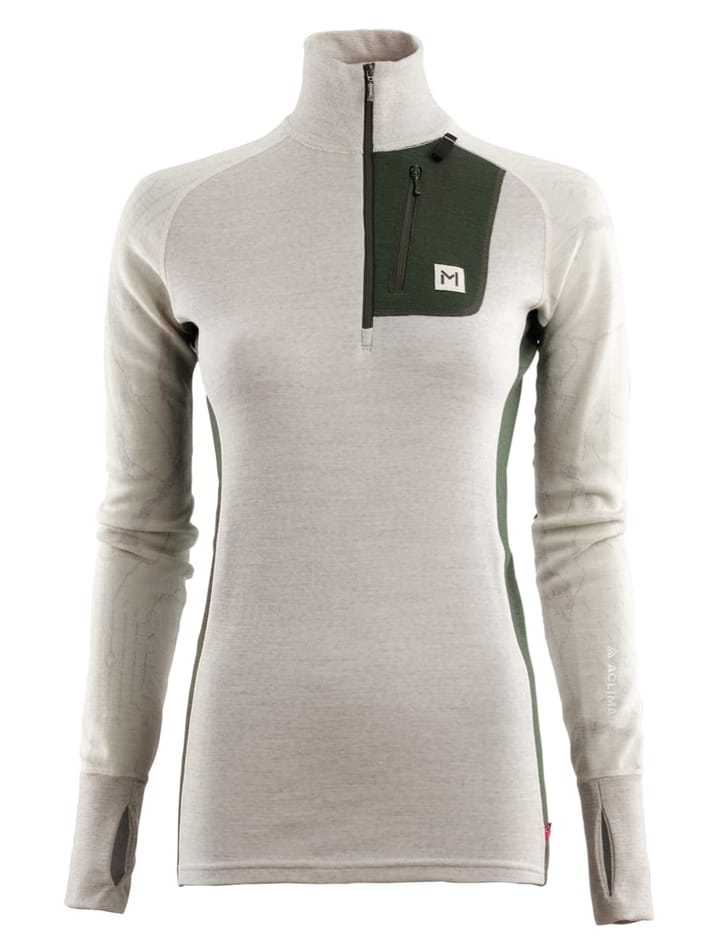 Aclima Women's Lars Monsen Femunden Polo Beige Melange/Olive Night/Femunden Light Aclima