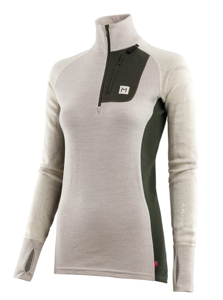 Aclima Women's Lars Monsen Femunden Polo Beige Melange/Olive Night/Femunden Light Aclima
