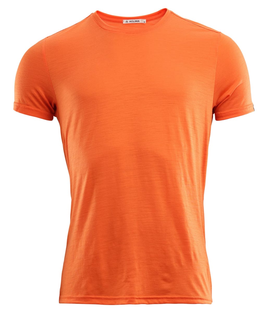 Aclima Men's LightWool T-shirt Round Neck Orange Tiger