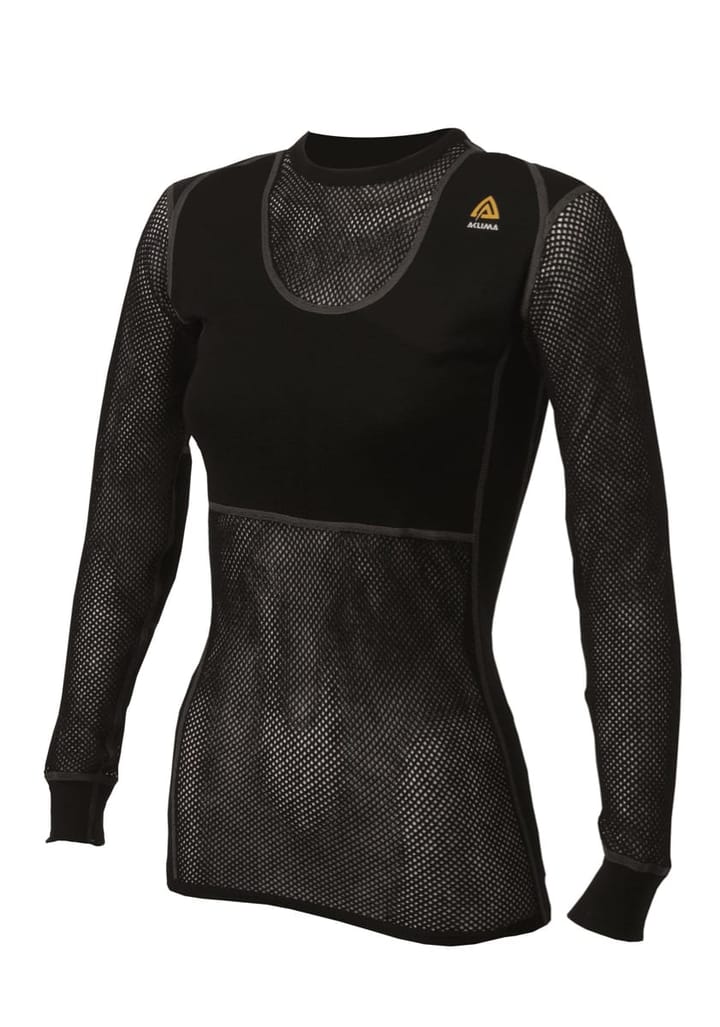 Aclima Women's WoolNet Crew Neck Jet Black Aclima