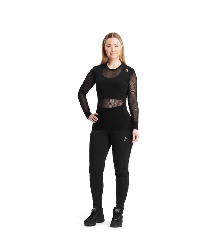 Aclima Women's WoolNet Crew Neck Jet Black Aclima