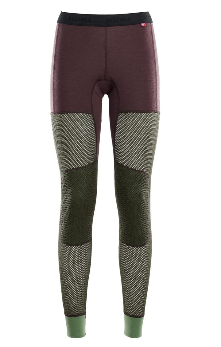 Aclima Women's WoolNet Hybrid Longs Fudge/Dill/Olive Night Aclima Aclima Women's WoolNet Hybrid Longs Fudge/Dill/Olive Night Aclima