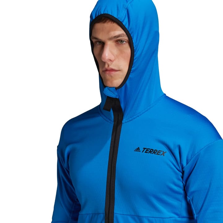 Adidas Men's Terrex Tech Flooce Light Hooded Hiking Jacket Shoblu Adidas