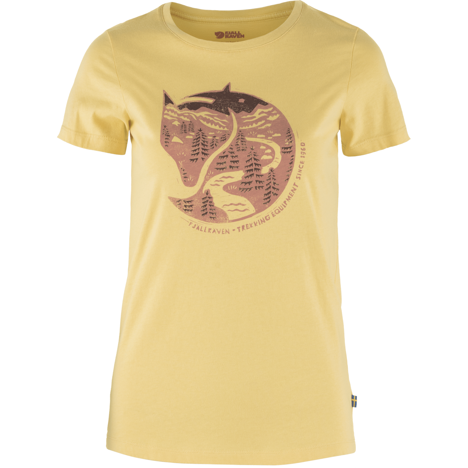 Women's Arctic Fox Print T-shirt Mais Yellow