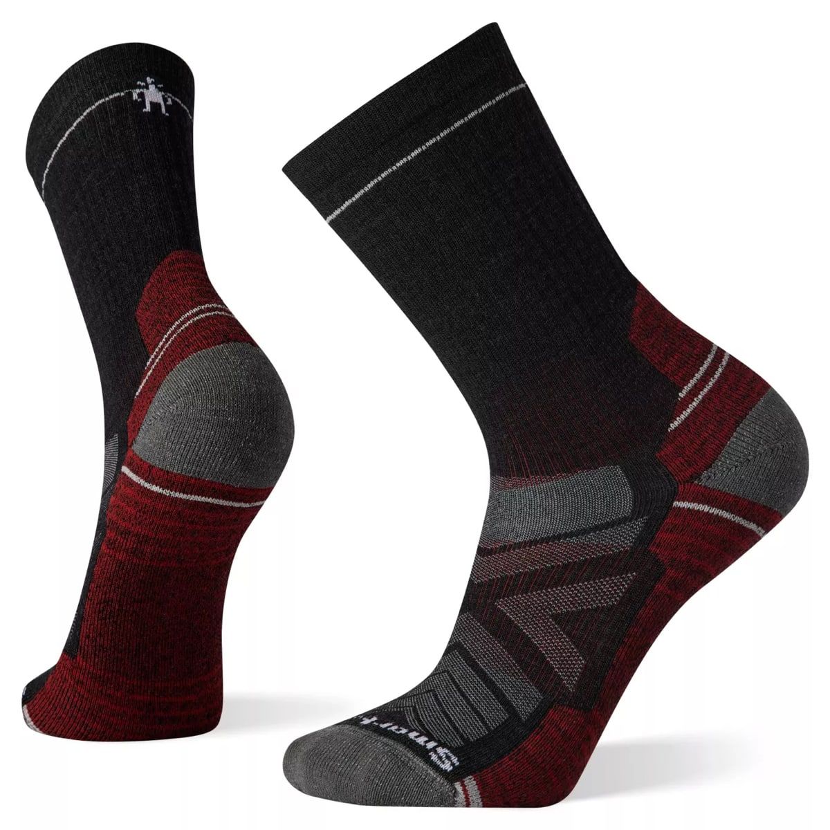 Smartwool Hike Light Cushion Crew Socks Charcoal/Red