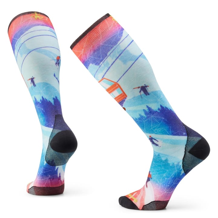 Smartwool Ski Zero Cushion Ski Day Print Otc Socks Laguna Blue Smartwool