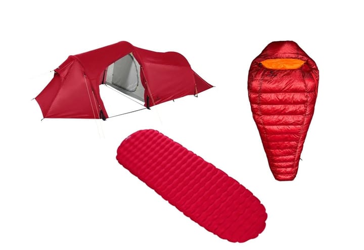 Sydvang Skaring Insulated Airmat R5 + Skala Down Sleeping Bag + Skaring 3P Ultralight Tunnel Tent Sydvang