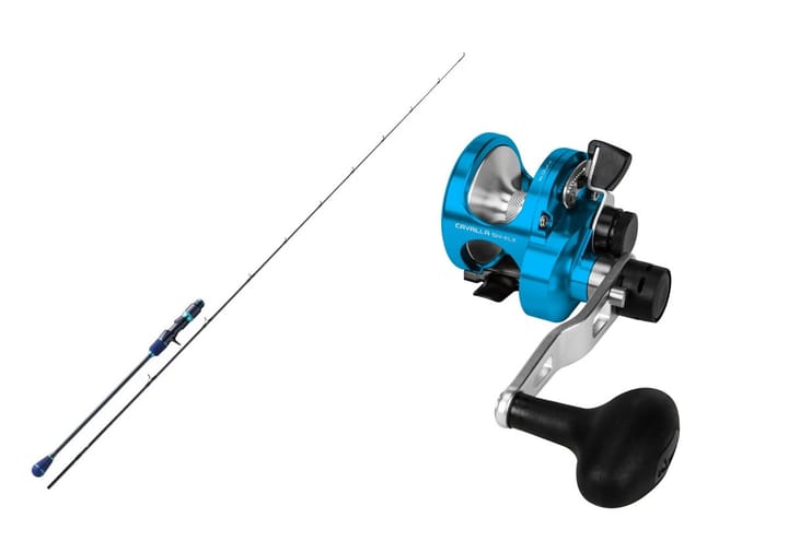 Williamson Solid Slow Jigging Cast + Okuma Cavalla 5NII (venstre) Williamson