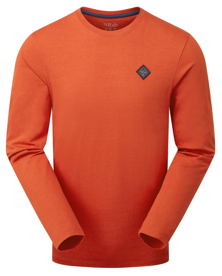 Rab Basecamp Logo Badge Ls Tee Red Clay Rab