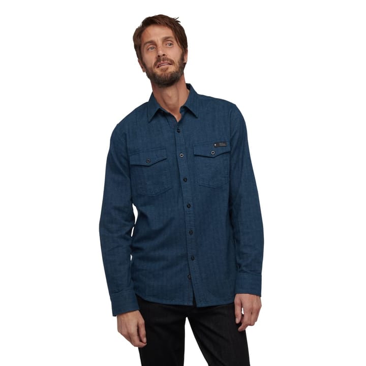 Black Diamond Men's Sentinel LS Flannel Shirt Indigo Heather Black Diamond