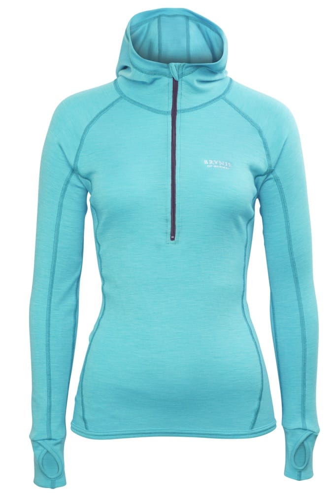 Brynje Lady Classic Rib Shirt w/hood AQUA Brynje