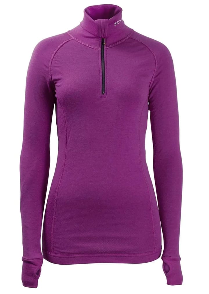 Brynje Lady Zip Polo W Thumbgrip Violet Brynje