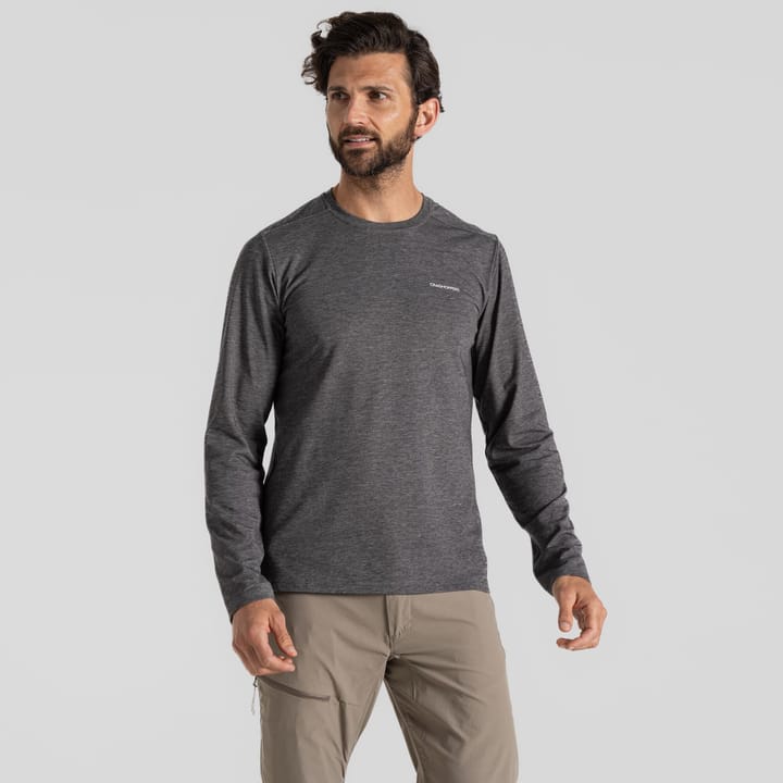 Craghoppers Men's Nosilife Abel Long Sleeved T-Shirt Black Pepper Marl Craghoppers