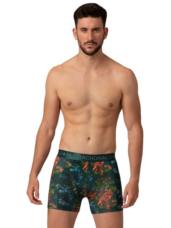 Muchachomalo 1010 Crowsketch 2pk Boxer Print/Solid Muchachomalo