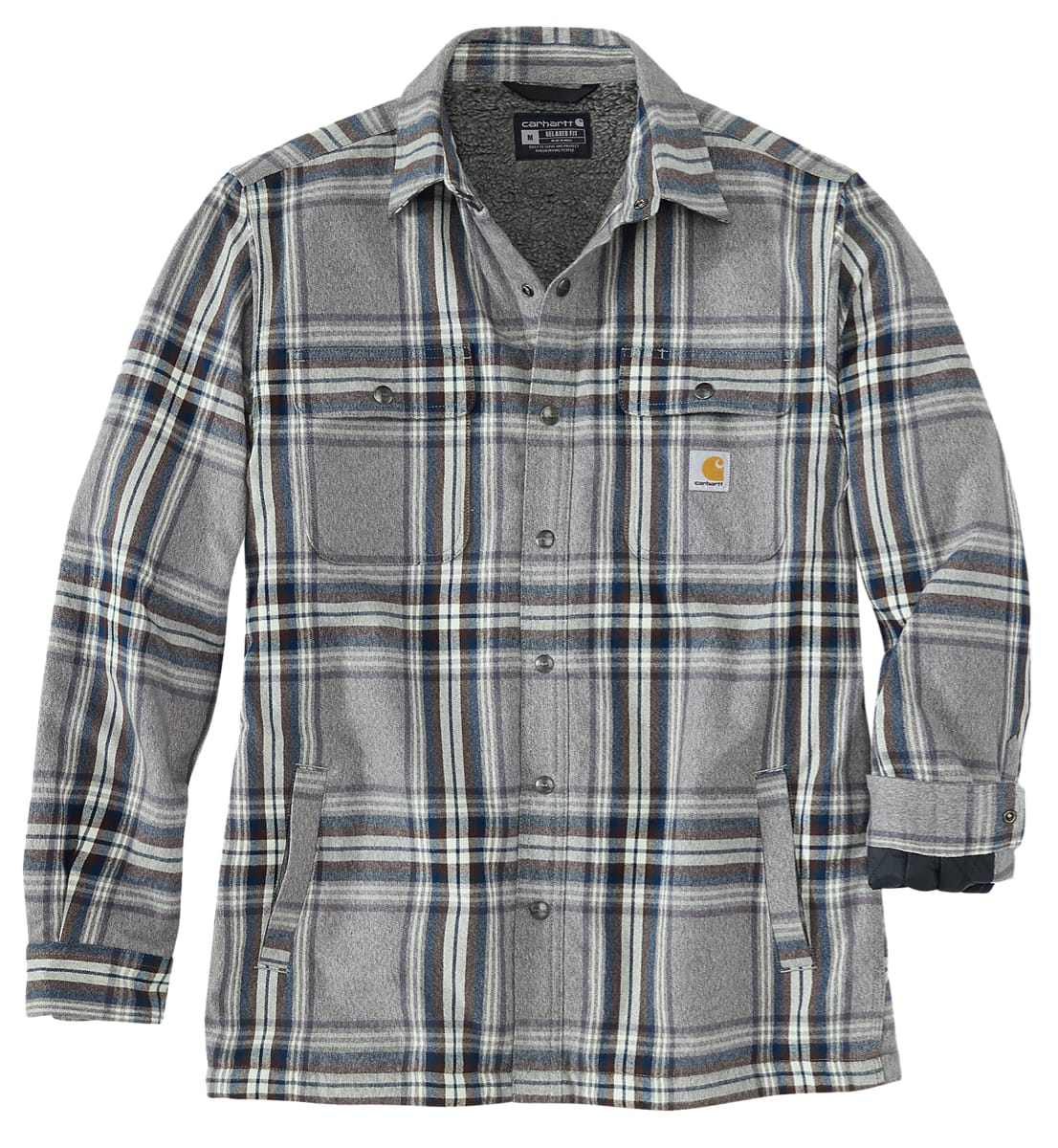 Carhartt Flannel Sherpa Lined Shirt Jac Asphalt