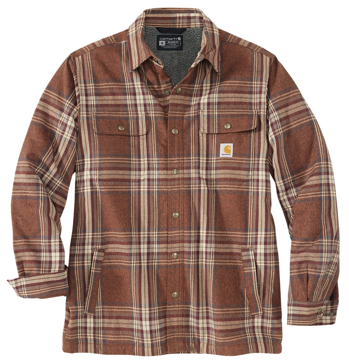 Carhartt Flannel Sherpa Lined Shirt Jac Burnt Sienna