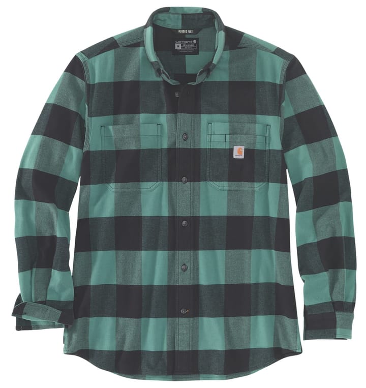 Carhartt Men's Midweight Flannel L/S Plaid Shirt Slate Green Carhartt
