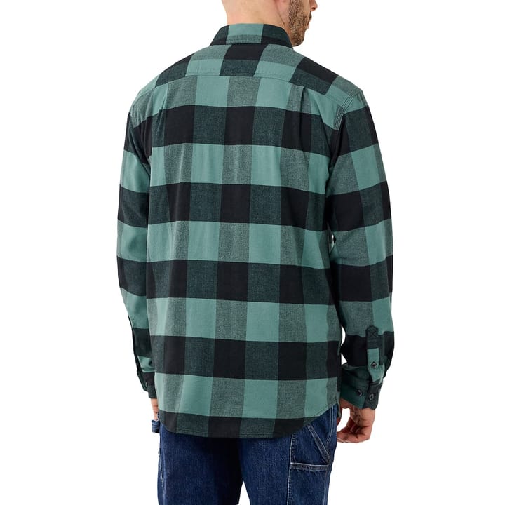 Carhartt Men's Midweight Flannel L/S Plaid Shirt Slate Green Carhartt