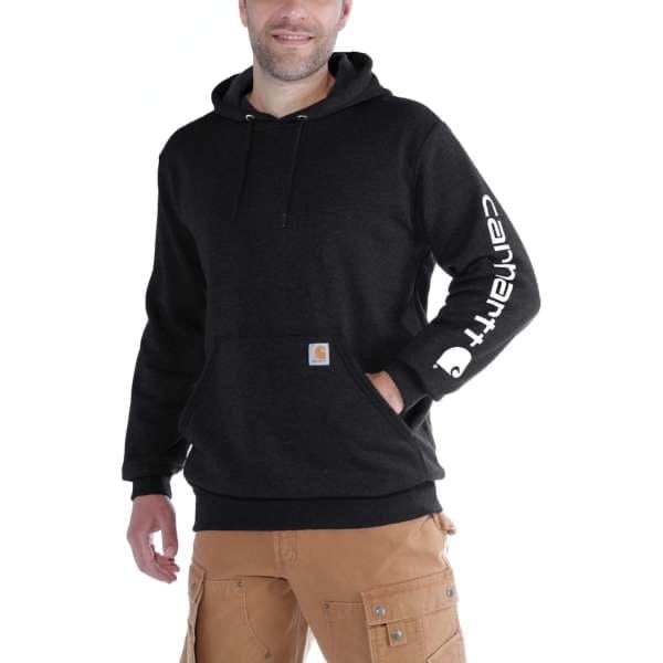 Carhartt Men's Sleeve Logo Hooded Sweatshirt Black Carhartt Carhartt Men's Sleeve Logo Hooded Sweatshirt Black Carhartt