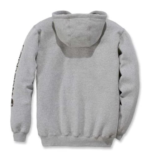 Carhartt Men's Sleeve Logo Hooded Sweatshirt Heather Grey/Black Carhartt Carhartt Men's Sleeve Logo Hooded Sweatshirt Heather Grey/Black Carhartt
