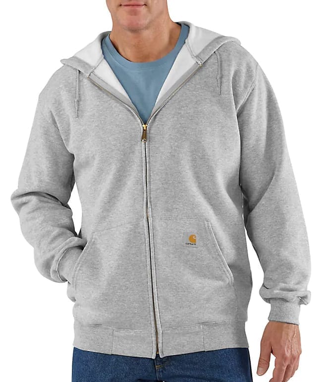 Carhartt Men's Zip Hooded Sweatshirt Heather Grey Carhartt