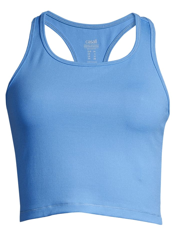 Casall Women's Bold Rib Crop Tank Crete Blue Casall