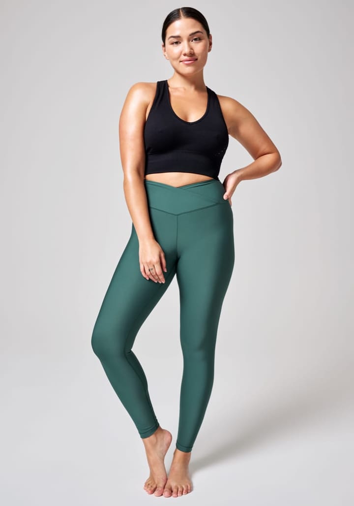 Casall Overlap High Waist Tights Garden Green Casall
