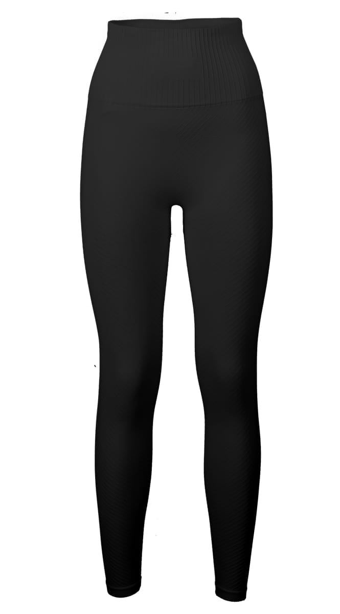 Casall Seamless Graphical Rib High Waist Tights Black