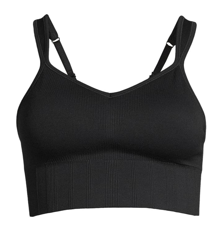 Casall Seamless Rib Padded Sports Bra Black Casall