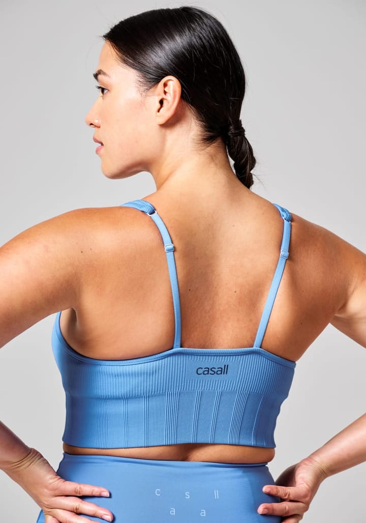Casall Seamless Rib Padded Sports Bra Crete Blue Casall