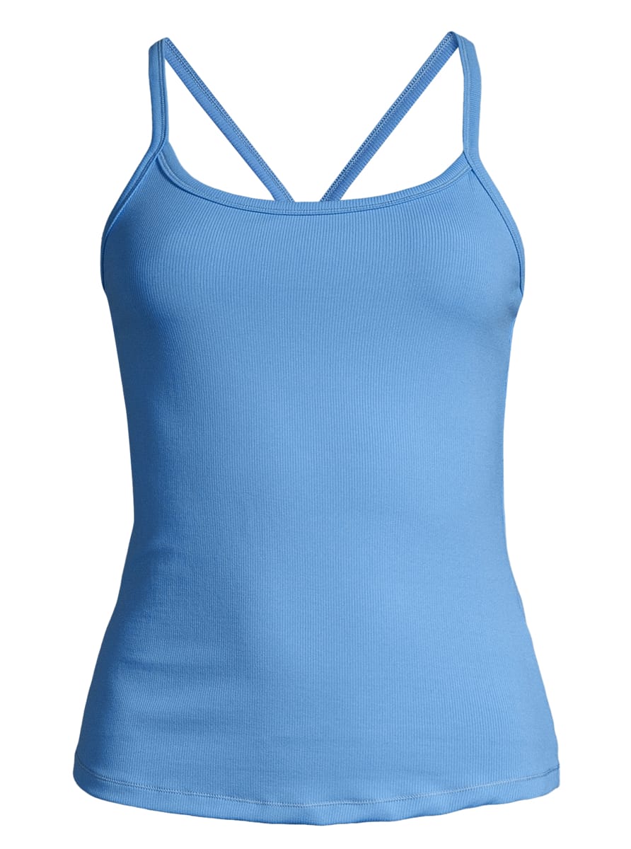 Casall Strap Rib Tank Crete Blue