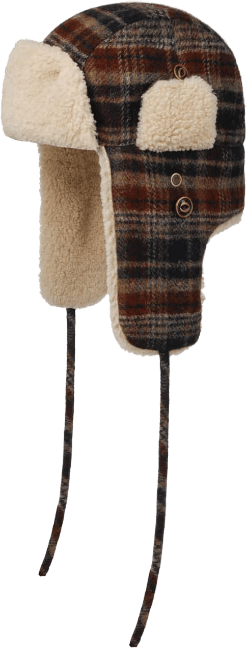 Stetson Checked Bomber Aviator Hat Navy/Beige/Burned