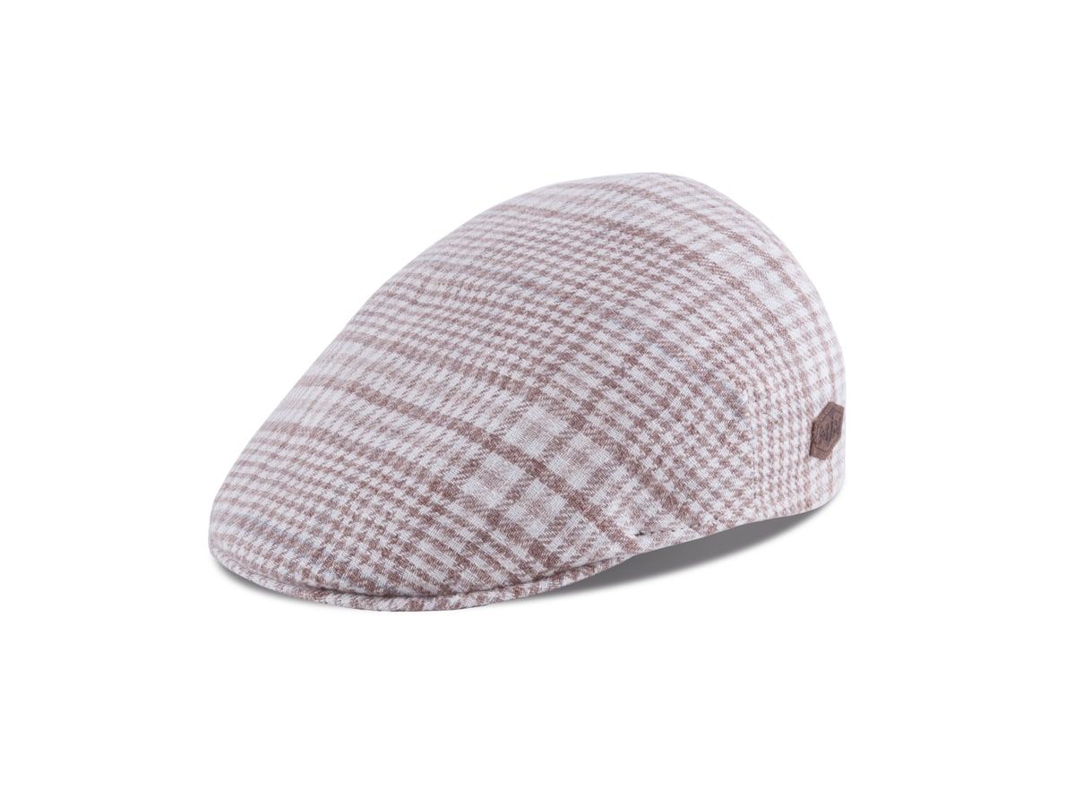 MJM Country 40 Sixpence/Flat Cap Beige Check