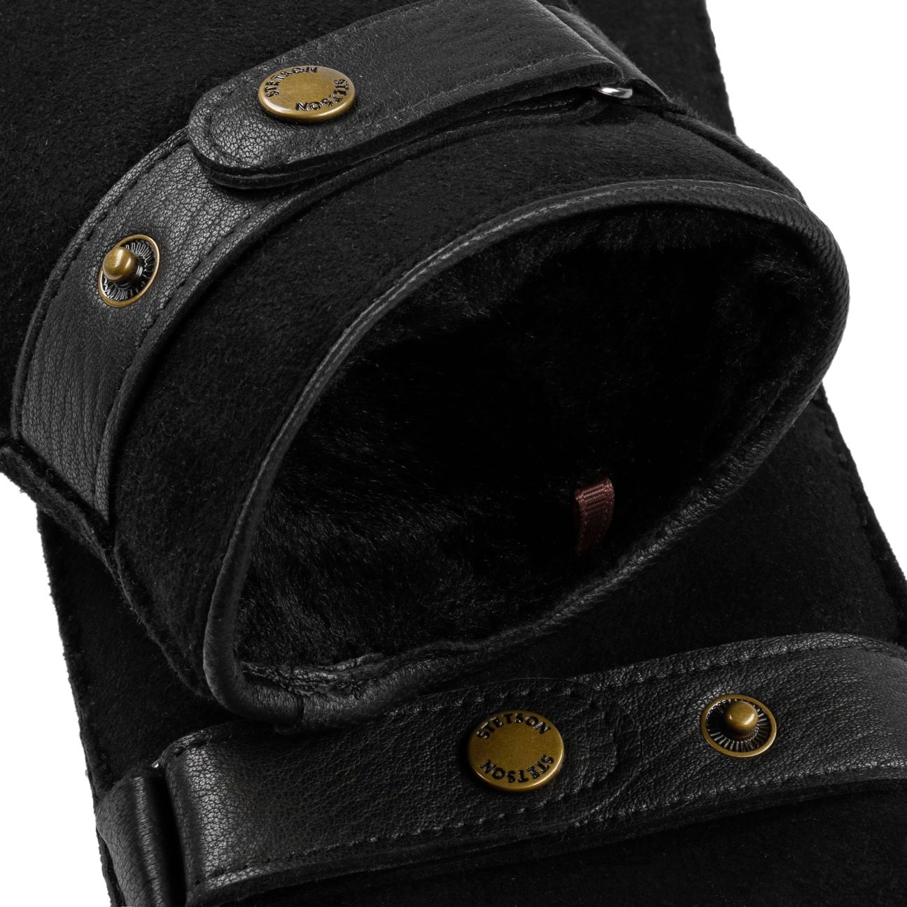 Stetson Deerskin Lambswool Gloves Black