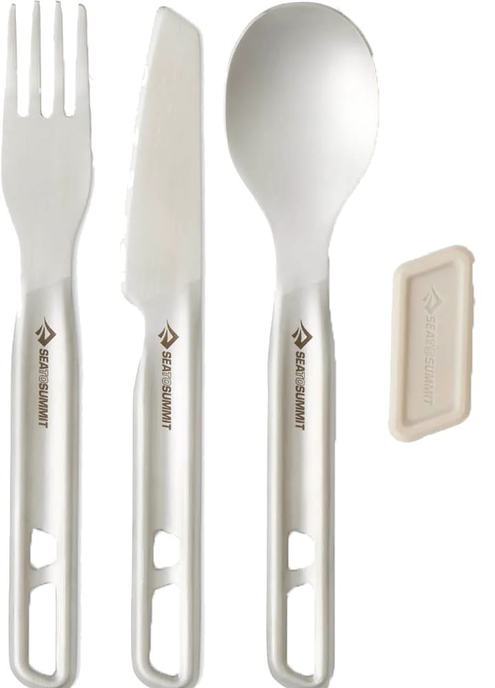 Sea To Summit Detour Stainless Steel Cutlery Set 3 Piece Stainless Steel Grey Sea To Summit