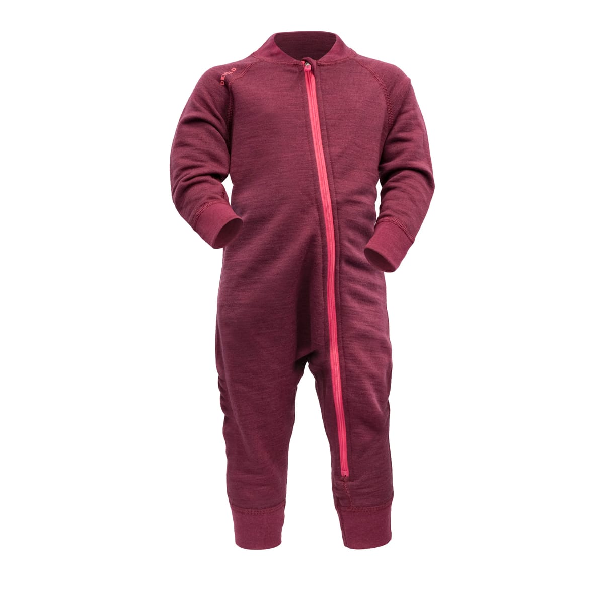 Devold Nibba Merino Playsuit Baby BEETROOT MELANGE