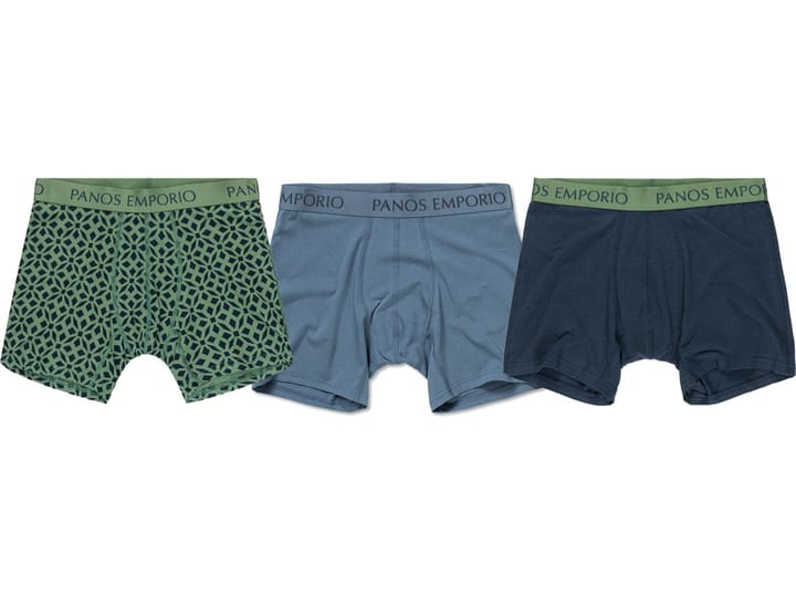 Panos Emporio Pe 3pk Base Bamboo Boxer Bluesteel/Earth Green-Morocco/Navy Panos Emporio
