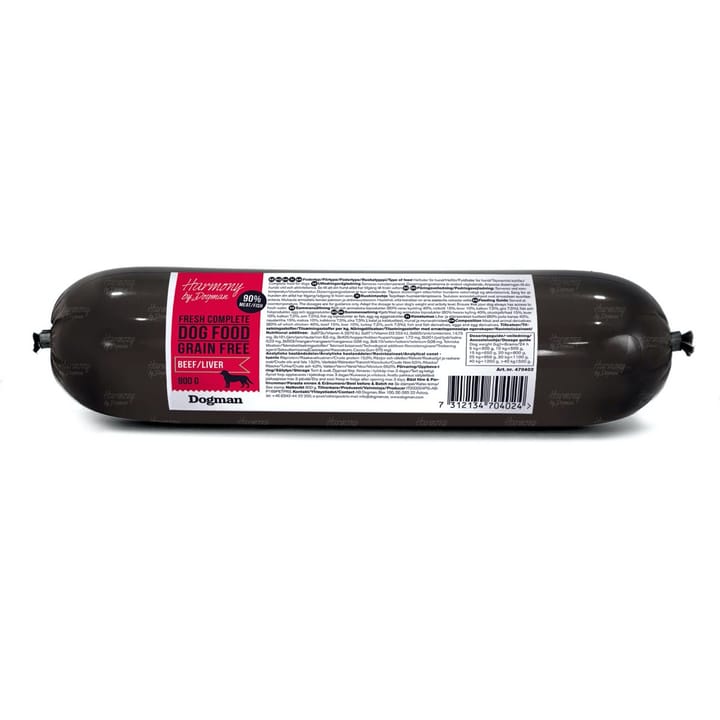 Dogman Harmony Dogfood Beef/Liver 800g Dogman