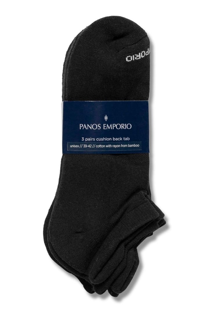 Panos Emporio 3pk Tech Tab Sneaker -Cotton Bamboo Black Panos Emporio