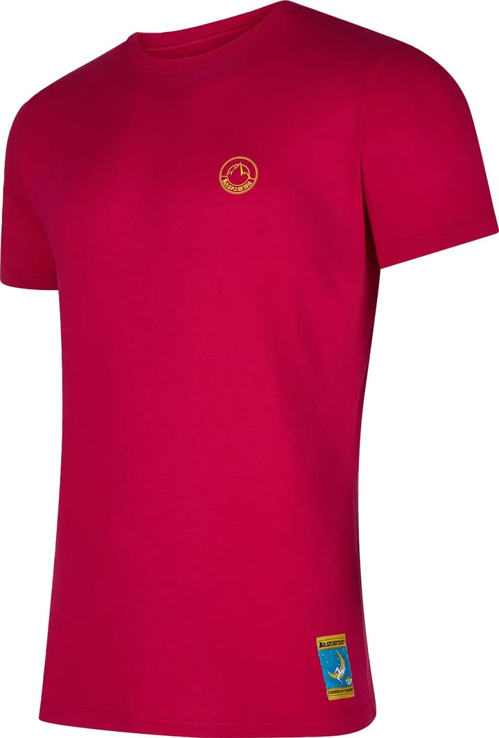 La Sportiva Men's Climbing On The Moon T-Shirt Fucsia/Giallo La Sportiva