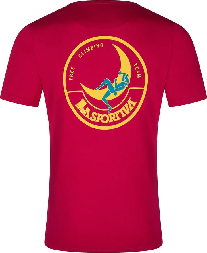 La Sportiva Men's Climbing On The Moon T-Shirt Fucsia/Giallo La Sportiva