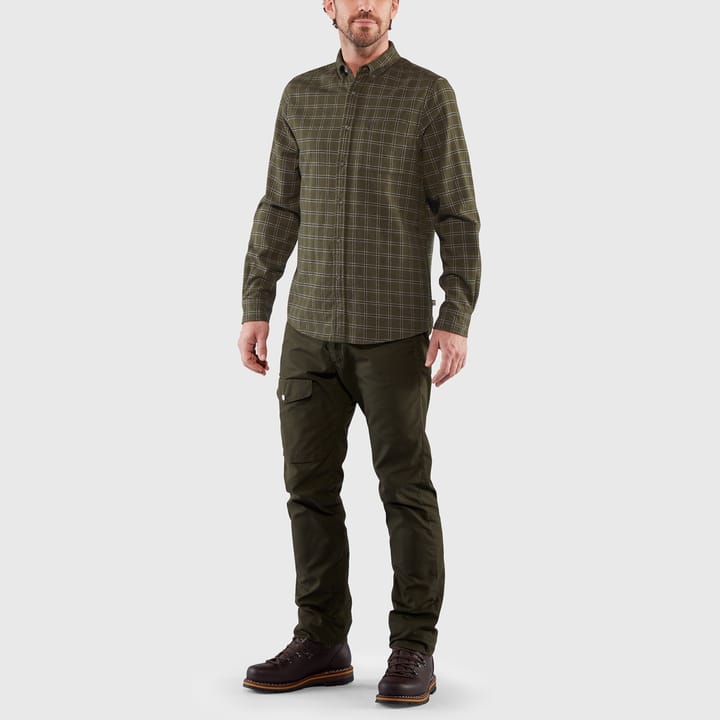 Fjällräven Men's Övik Flannel Shirt Laurel Green-Indigo Blue Fjällräven