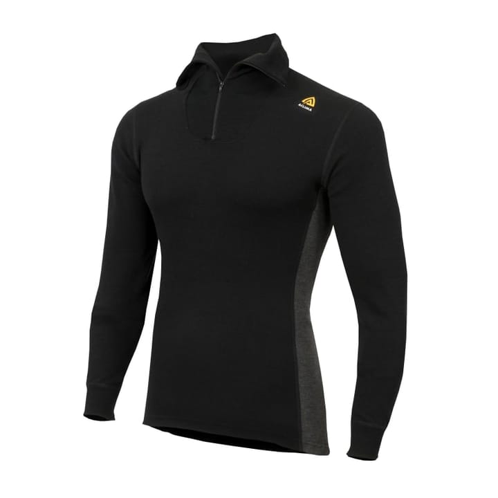 Aclima Men's WarmWool Polo with Zip Jet Black/Marengo Aclima
