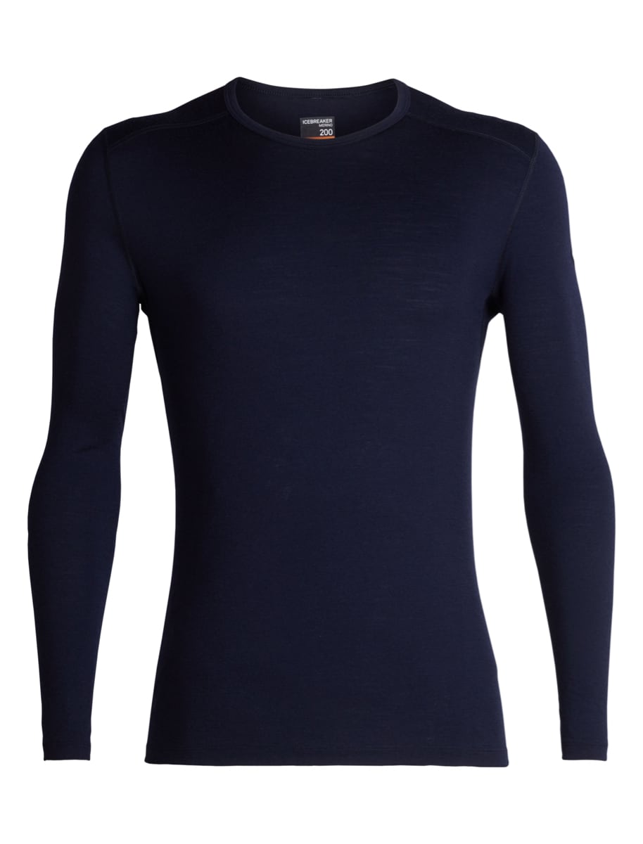 Icebreaker Mens 200 Oasis LS Crewe Midnight Navy